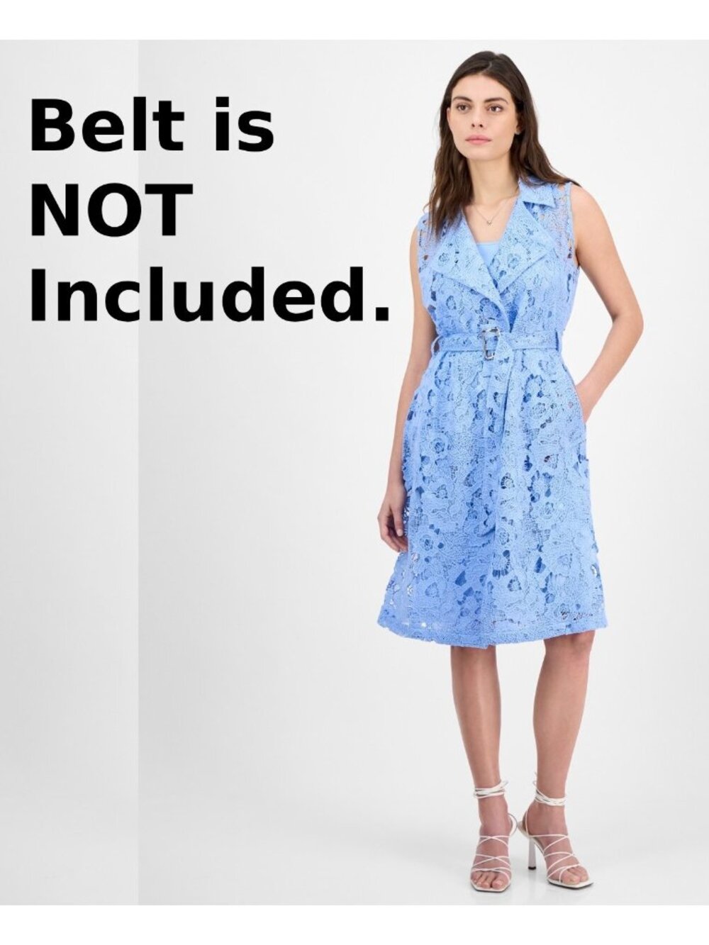 julia jordan *Defect* Sleeveless Lace Midi Dress Blue Size 8 $149 *NO BELT*